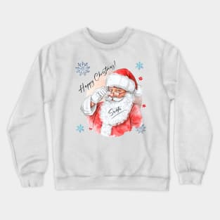 Santa's Shaded Holiday - Merry Christmas! Crewneck Sweatshirt